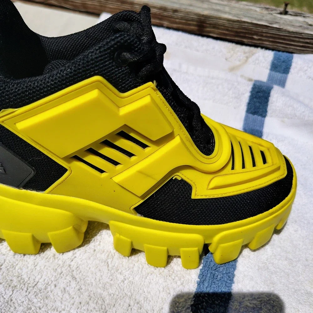 Anthony Wang Damson-07 Platform Sneakers Black Yellow Chunky Rave Cyberpunk Sz 6